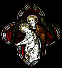 Fototapeta na wymiar Angels in stained glass