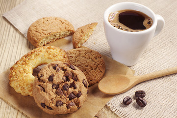 Sweet cookies and coffee