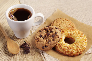 Coffee and sweet cookies