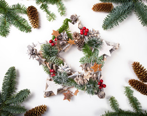 Naklejka na ściany i meble Christmas background with star composition