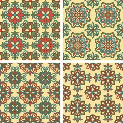 Papier peint Tuiles marocaines Motifs de carreaux sans soudure de vecteur