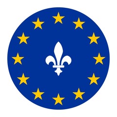 Fleur de Lys dans un drapeau européen