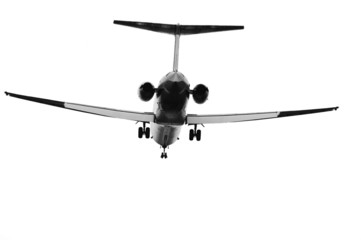 Fototapeta na wymiar Rear View of Commercial jet Landing