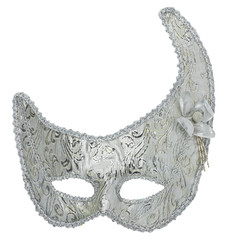 silver carnival mask isolated on the white background