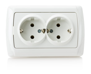 double socket isolated on the white background