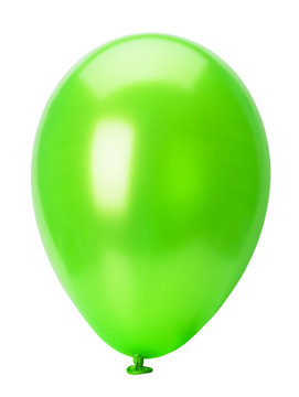 green balloon isolated on the white background