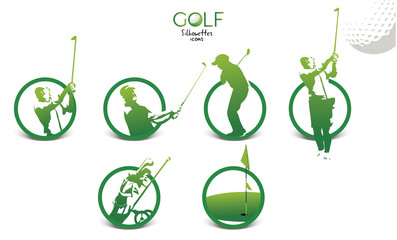 Golf player silhouettes