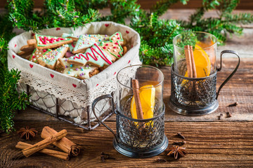 Tea with cinnamon and orange