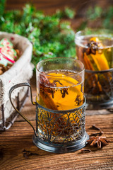 Aromatic tea and gingerbread for Christmas