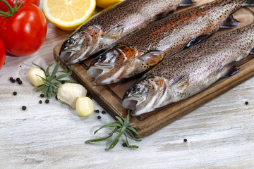 Wild Trout being prepared for Cooking