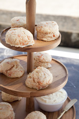 Salmon scones on the beach