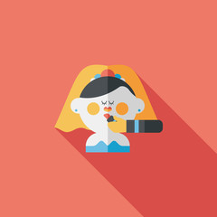 wedding bride flat icon with long shadow,eps10
