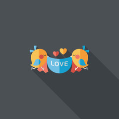 wedding bird flat icon with long shadow,eps10