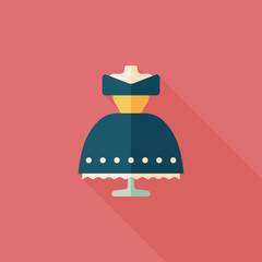Fototapeta premium wedding dress flat icon with long shadow,eps10