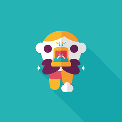 Propose diamond ring flat icon with long shadow,eps10