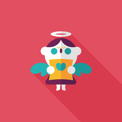 Wedding angel choir flat icon with long shadow,eps10