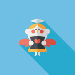 Wedding angel choir flat icon with long shadow,eps10