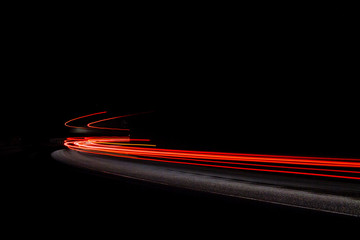Light tralight trails in tunnel. Long exposure photo in a tunel