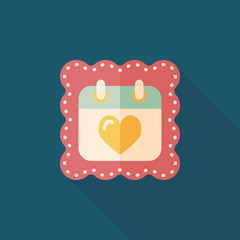 wedding day calendar flat icon with long shadow,eps10
