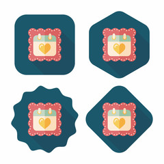 wedding day calendar flat icon with long shadow,eps10