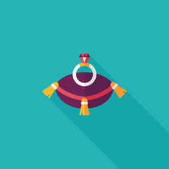 Propose diamond ring flat icon with long shadow,eps10