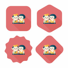 Valentine's day couple flat icon with long shadow,eps10