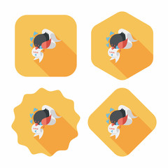 Valentine's Day lover bird flat icon with long shadow,eps10