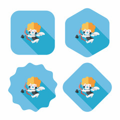 Valentine's Day cupid flat icon with long shadow,eps10