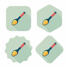 kitchenware spoon flat icon with long shadow,eps10