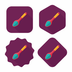 kitchenware spoon flat icon with long shadow,eps10