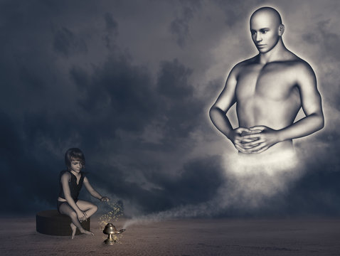 el genio y la ni&ntilde;a