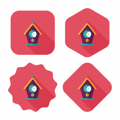 Pet bird house flat icon with long shadow,eps10