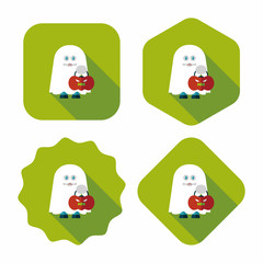 ghost flat icon with long shadow,eps10