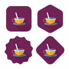 coffee flat icon with long shadow,eps10