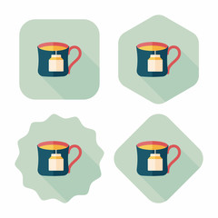 teabag flat icon with long shadow,eps10