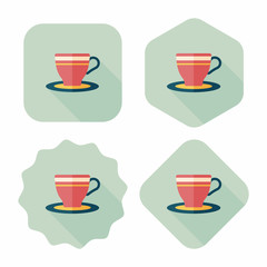 coffee cup flat icon with long shadow,eps10