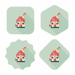 Gingerbread house flat icon with long shadow,eps10