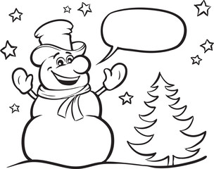 Coloring Book Snowman