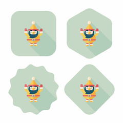 Santa Claus flat icon with long shadow, eps10