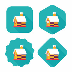 Christmas house flat icon with long shadow,eps10