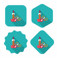 Christmas candle flat icon with long shadow,eps10