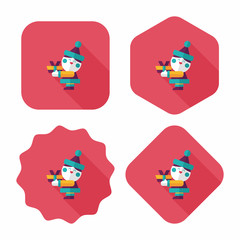 Santa Claus flat icon with long shadow, eps10