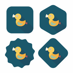 Duck toy flat icon with long shadow,eps 10