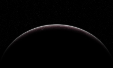 Red planet with shadow