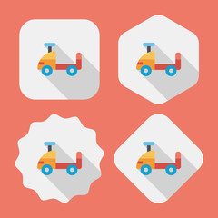 toy car flat icon with long shadow,eps10