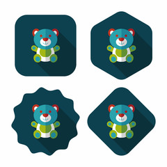 teddy bear flat icon with long shadow,eps 10