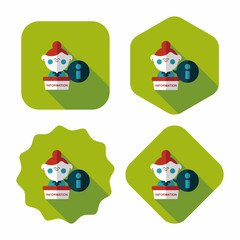 information counter flat icon with long shadow,eps10