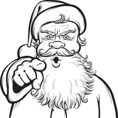 Christmas coloring page with Santa