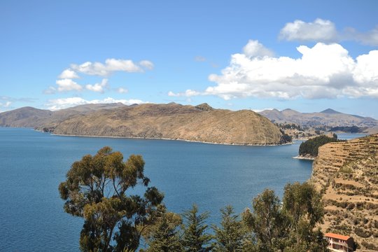 Sun island on lake Titicaca