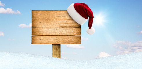 Holzschild zu Weihnachten